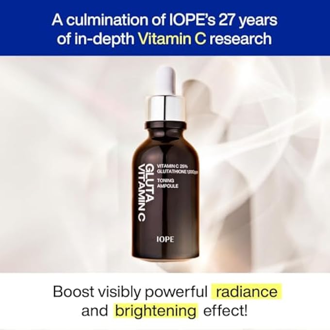 Iope GLUTA VITAMIN C BRIGHTENING SERUM - 25% PURE VITAMIN C AND 1,000PPM GLUTATHIONE, ANTI-AGING, REDUCES DARK SPOTS, KOREAN SKINCARE, 0.78OZ - Image 3